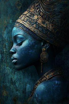 Royal serenity in blue and gold: a timeless portrait by Color Square