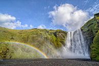 Skogafoss met regenboog van Sjoerd van der Wal Fotografie thumbnail