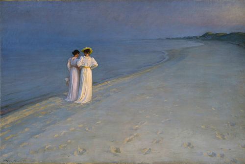 Peder Severin Krøyer – Summer Evening on the South Beach at Skagen, 1893 (with Anna Ancher and Marie Krøyer) by Atelier Liesjes