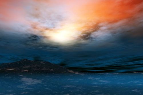 Berg in der Dämmerung