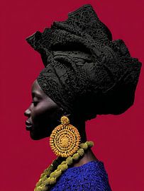 Ausdrucksstarkes Porträt im afrikanischen Stil