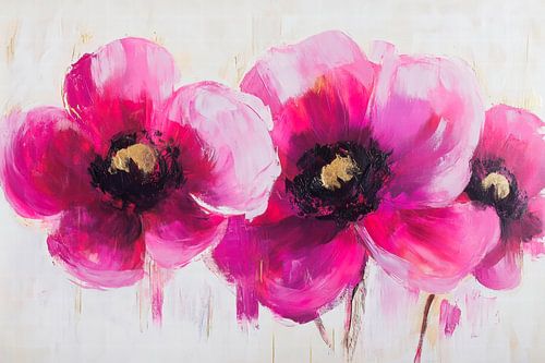 Heldere klaproosbloesems - Expressief