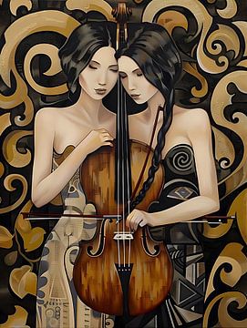 Geige spielende Frauen von PixelPrestige