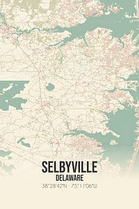 Carte ancienne de Selbyville (Delaware), USA. sur Rezona