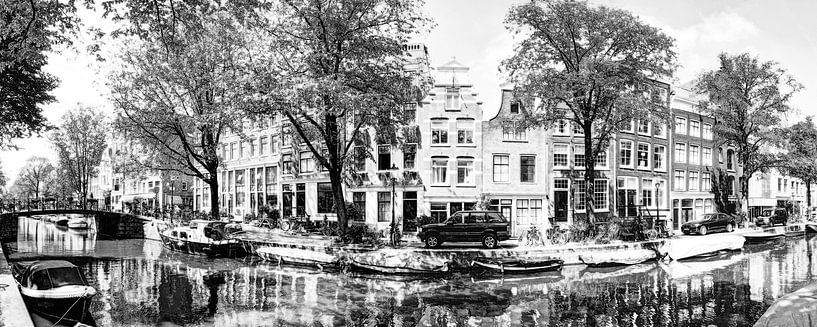 Nummer 101 Panorama 2 Egelantiersgracht B&W Artistic van Hendrik-Jan Kornelis