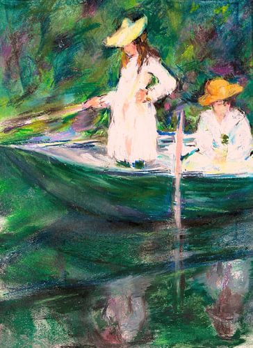 Deux filles dans une barque ( Inspiré par Monet)