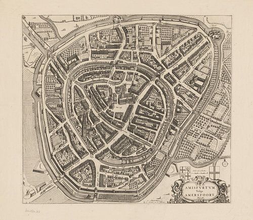 Plattegrond van Amersfoort uit  ca 1750