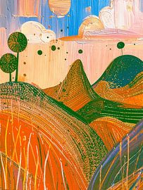 Modern Abstract schilderij. Serie: Landschap in structuren - 11