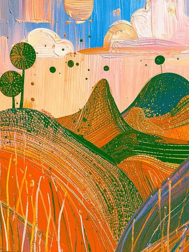 Modern Abstract schilderij. Serie: Landschap in structuren - 11