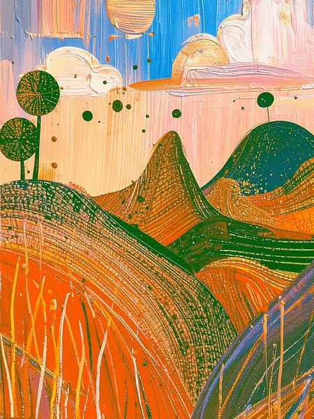 Modern Abstract schilderij. Serie: Landschap in structuren - 11 van Studio Pieternel