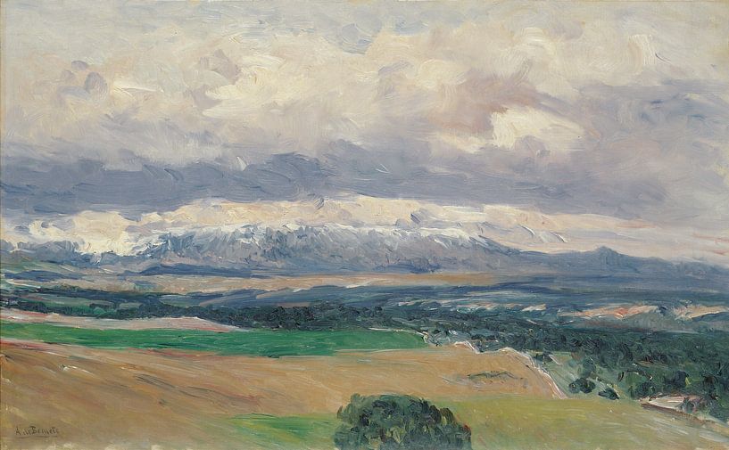 Aureliano de Beruete~Uitzicht op de Guadarrama Mountains van El Plant237o;o van finemasterpiece