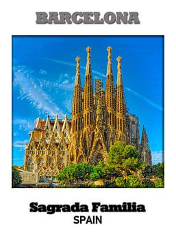 Barcelona & Sagrada Familia van Printed Artings