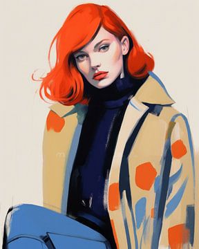 Portrait moderne d'une personne qui attire l'attention par ses couleurs sur Carla Van Iersel