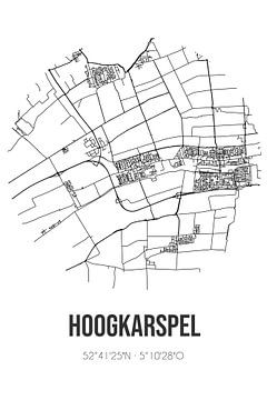 Hoogkarspel (Noord-Holland) | Karte | Schwarz und Weiß von Rezona