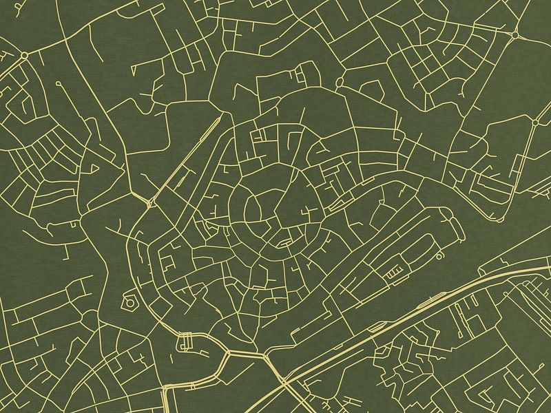 Karte von Middelburg Centrum in Grünes Gold von De Kaartenwinkel