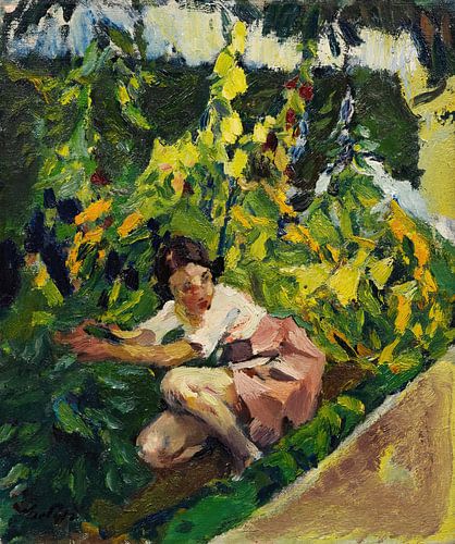 Leo Putz - Toni im Blumenbeet (1924)