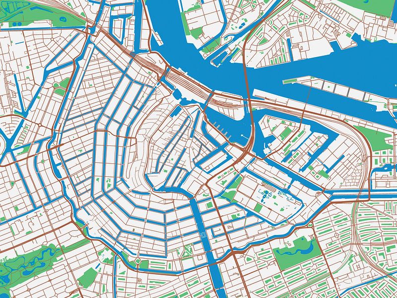 Map of Amsterdam Centrum in the style Urban Ivory by De Kaartenwinkel