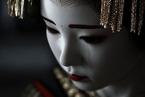 schilderachtig Japan met vrouw