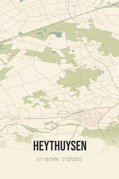 Vieille carte de Heythuysen (Limbourg) sur Rezona