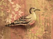 Vintage Vogel Illustratie op Botanische Achtergrond – Warme Rustieke Wanddecoratie van Emiel de Lange thumbnail