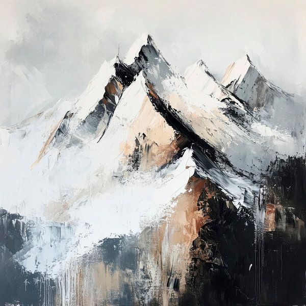 Schneebedeckte Berglandschaft von Poster Art Shop