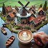 Cafe Latte Dutch mill by Digital Art Nederland