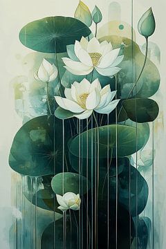 Dans van Witte Lotusbloemen no.2 van Studio BB