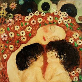 Mütterliche Liebe, inspiriert von Gustav Klimt. von Ineke de Rijk