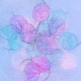 Silberblatt Türkis Pink Violett von Claudia Gründler