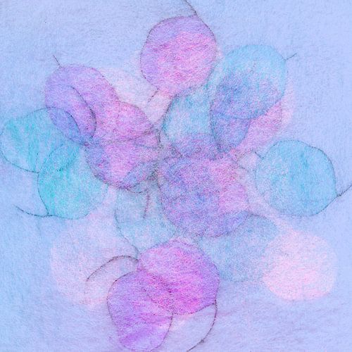 Zilverblad Turkoois Roze Paars van Claudia Gründler