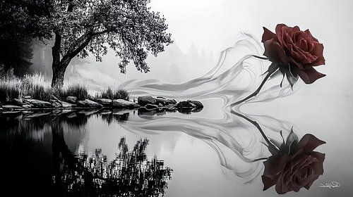 roos in rood, zwart of goud