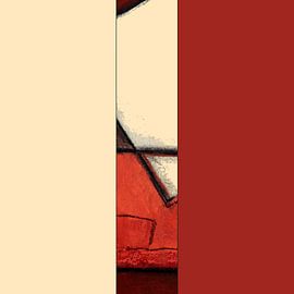 Abstrakte Farbfelder / Beige, Rot von Kerstin Franz