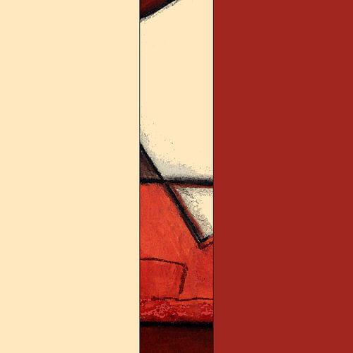 Abstracte kleurvlakken / Beige, rood