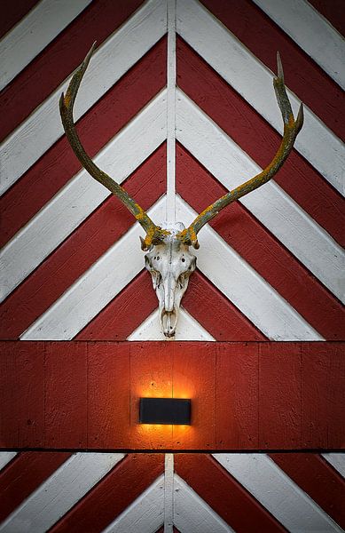 Décorations d'un hangar à bateaux, Godøy, Norvège par qtx