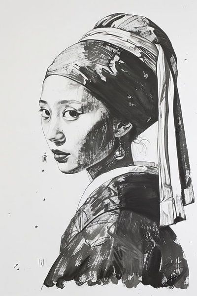 Das Mädchen mit dem Perlenohrring von Poster Art Shop