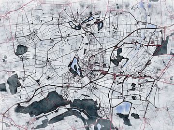 Kaart van Salzgitter in de stijl 'White Winter' van Maporia