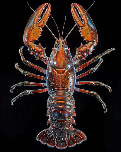 Kreeft rood met diamanten