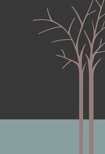 Twee bomen in de duisternis