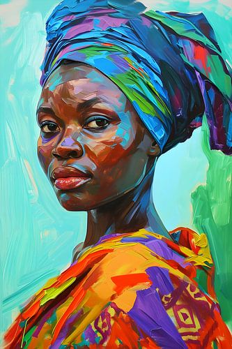 Portrait coloré d'une femme africaine