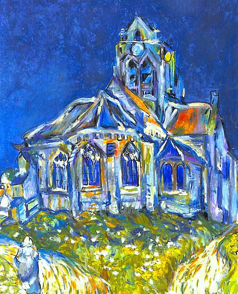 Die kleine Kirche in Arles . Inspiration Vincent van Gogh ( 4 ) von Ineke de Rijk