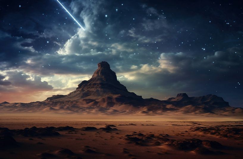 Berg in der Nacht von fernlichtsicht