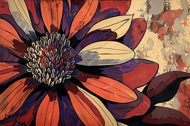 Buntes abstraktes Blumendesign in moderner Pop-Art von Art & Soul Creations