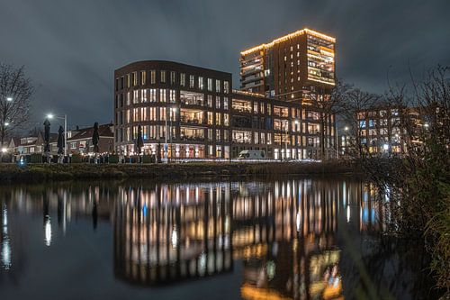 Winteravond lichtjes aan de Piushaven