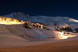 Night photograph of mountains bi jLa Plagne - Savoie, France - Night Portrait by Be More Outdoor