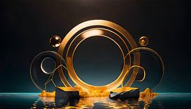 Goud met zwart en design