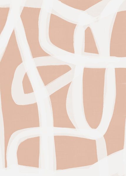 Japandi Brush Stroke Flow #1 | Soft Pink White by Bohomadic Studio