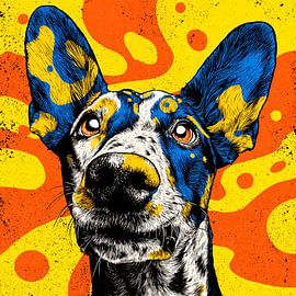 Pop-Art hond nr. 1 van Digital Picture Art