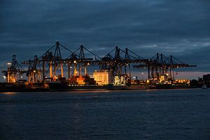 Hamburger Hafen bei Nacht von Borg Enders