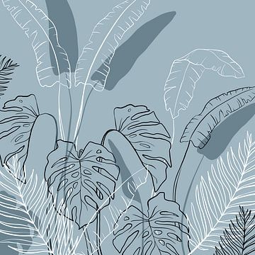 Tropische jungle van Thailand - Monstera Palm tropen van Studio Hinte