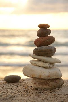 Stone tower on the North Sea coast by Kirsten Warner